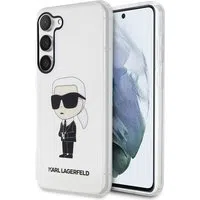Custodia per Samsung Galaxy S23 S911, Karl Lagerfeld, Ikonik Karl, Trasparente — 3