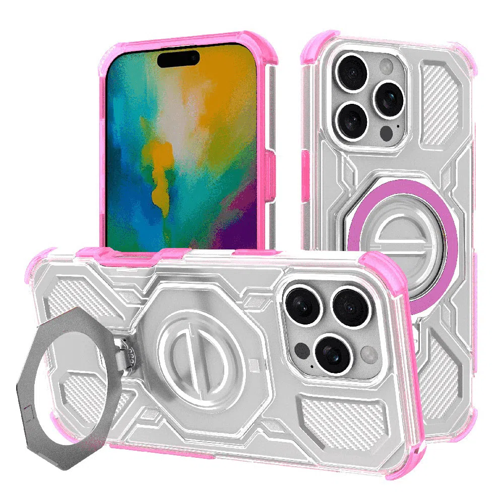 Custodia per Apple iPhone 16 Pro, Techsuit, Carbon Shield Pro, Rosa — 2