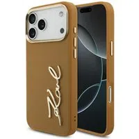 Custodia per Apple iPhone 17 Pro Max, Karl Lagerfeld, Script Logo, Marrone — 3