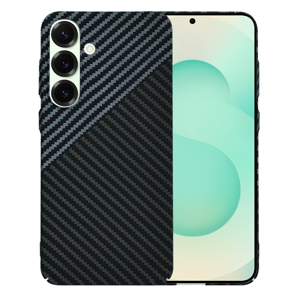 Techsuit Custodia per Samsung Galaxy S25+ S936, Techsuit, Carbonite FiberShell, Nero Grigio
