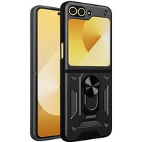 Techsuit Custodia per Samsung Galaxy Z Flip7 FE F761 / Z Flip6 F741, Techsuit, CamShield, Nera — 2