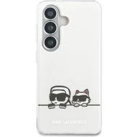 Custodia MagSafe per Samsung Galaxy S26 S942, Karl Lagerfeld, IML Karl & Choupette Peekaboo Logo, Bianca — 3