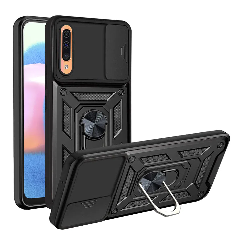 Custodia per Samsung Galaxy A50s A507 / A30s A307 / A50 A505, Techsuit, CamShield, Nera — 2