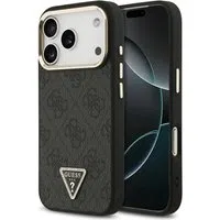 Custodia MagSafe per Apple iPhone 17 Pro Max, Guess, logo 4G Triangle Diamond, Nera — 3