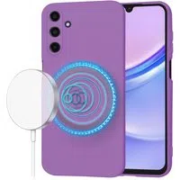Custodia MagSafe per Samsung Galaxy A15 A155, Techsuit, SoftFlex, Viola — 3