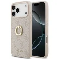 Custodia per Apple iPhone 17 Pro Max, Guess, 4G Ring Stand, Marrone — 3