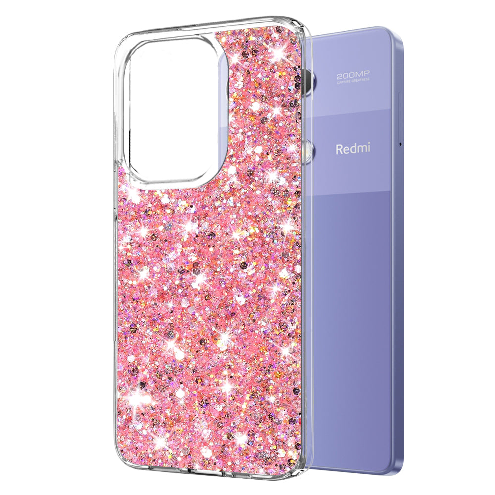 Custodia per Xiaomi Redmi Note 13 Pro 4G / Poco M6 Pro 4G, Techsuit, Sparkly Glitter, Rosa