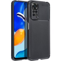 GSMnet Custodia per Xiaomi Poco C65 / Redmi 13C, OEM, Carbon Premium, Nera — 2