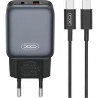 Caricabatterie da Rete con Cavo USB-C XO Design L154, 20W, 3A, 1 x USB-A - 1 x USB-C, Nero — 3