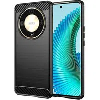 Custodia per Honor Magic6 Lite, Techsuit, Carbonio, Nera — 3