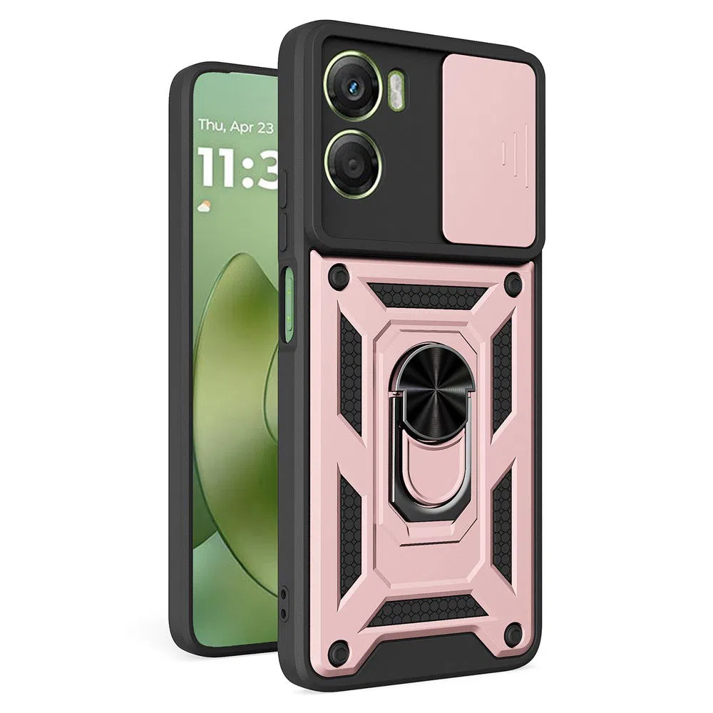 Custodia per Motorola Moto G06, Techsuit, CamShield, Rosa Dorato — 2