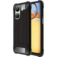 Custodia per Xiaomi Poco C65 / Redmi 13C, Techsuit, Hybrid Armor, Nera — 3