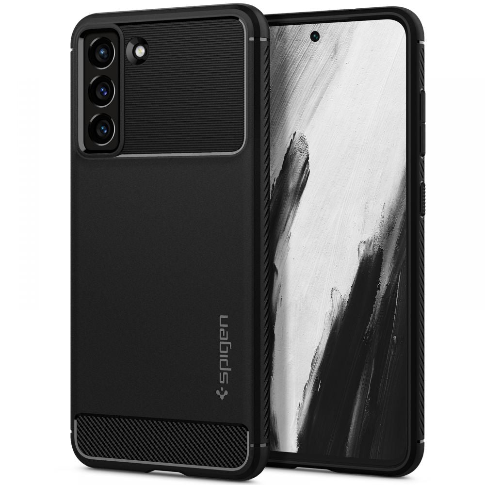 Spigen Custodia per Samsung Galaxy S21 FE 5G G990, Spigen, Rugged Armour, Nero ACS03049