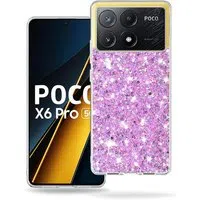 Custodia per Xiaomi Poco X6 Pro, Techsuit, Sparkly Glitter, Magenta — 3
