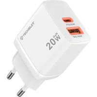 Caricabatterie Retea Techsuit CH2 Duonix, 20W, 3A, 1 x USB-A - 1 x USB-C, Bianco — 3