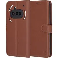 Custodia per Nothing Phone (3a), Techsuit, Leather Folio, Marrone — 3