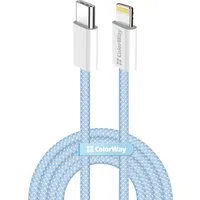 Cavo Dati e Ricarica USB-C - Lightning ColorWay CW-CBPDCL061, 27W, 1m, Blu — 3
