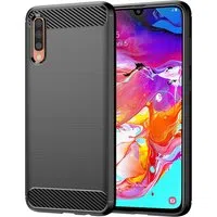 Custodia per Samsung Galaxy A70s A707 / A70 A705, Techsuit, Carbonio, Nera — 3
