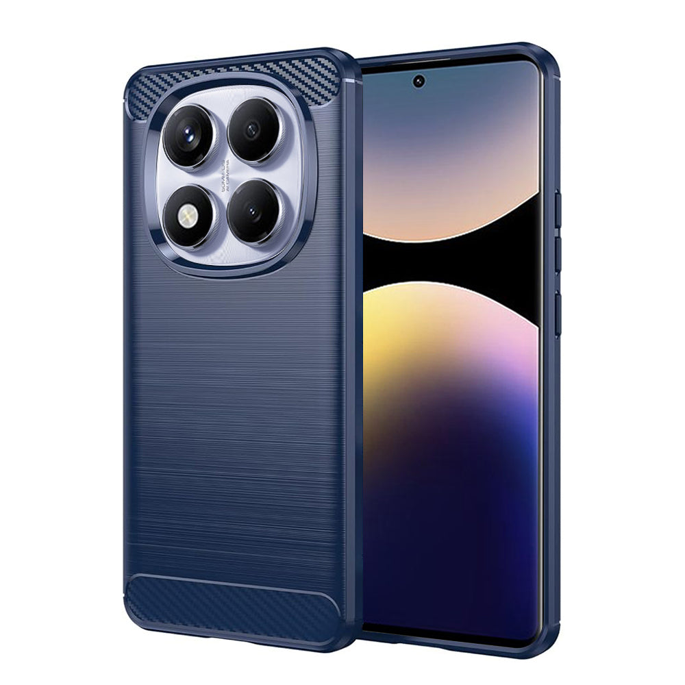 Custodia per Xiaomi Redmi Note 14 Pro 4G, Techsuit, Carbonio, Blu