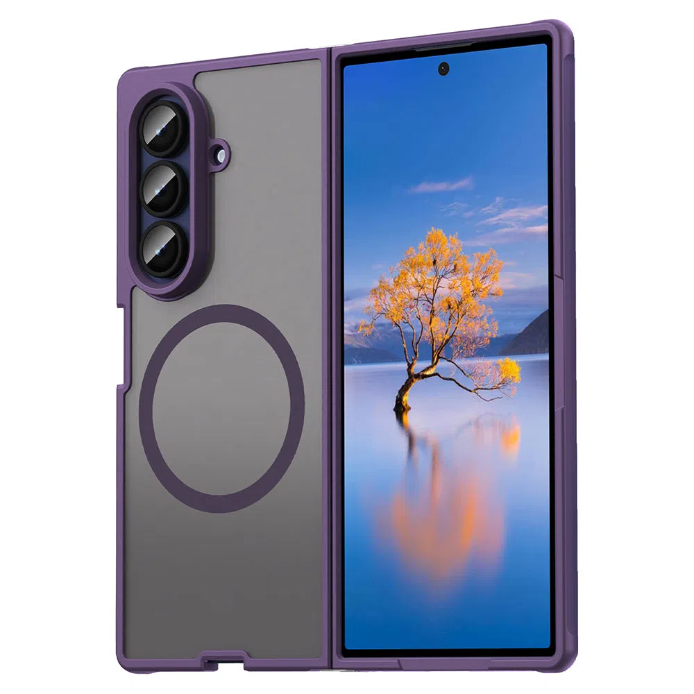 Custodia MagSafe per Samsung Galaxy Z Fold7 F966, Techsuit, HaloFrost II, Viola — 2
