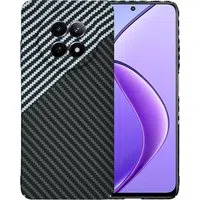 Custodia per Realme 12x / 12, Techsuit, Carbonite FiberShell, Nero Grigio — 3
