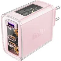 Caricabatterie Retea Acefast A45 Exploration, 65W, 3.25A, 1 x USB-A - 2 x USB-C, Rosa — 3