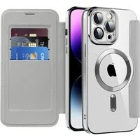 Custodia MagSafe per Apple iPhone 14 Pro Max, Techsuit, SmartMag Book, Grigio — 3