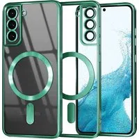 Custodia MagSafe per Samsung Galaxy S22 5G S901, Techsuit, Luxury Crystal, Verde Chiaro — 3
