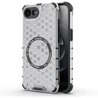 Custodia MagSafe per Apple iPhone 17e / 16e, Techsuit, HoneyComb Shield, Bianca — 3