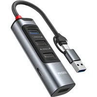 Hub USB / USB-C Yesido HB20, 5in1, Grigio — 2