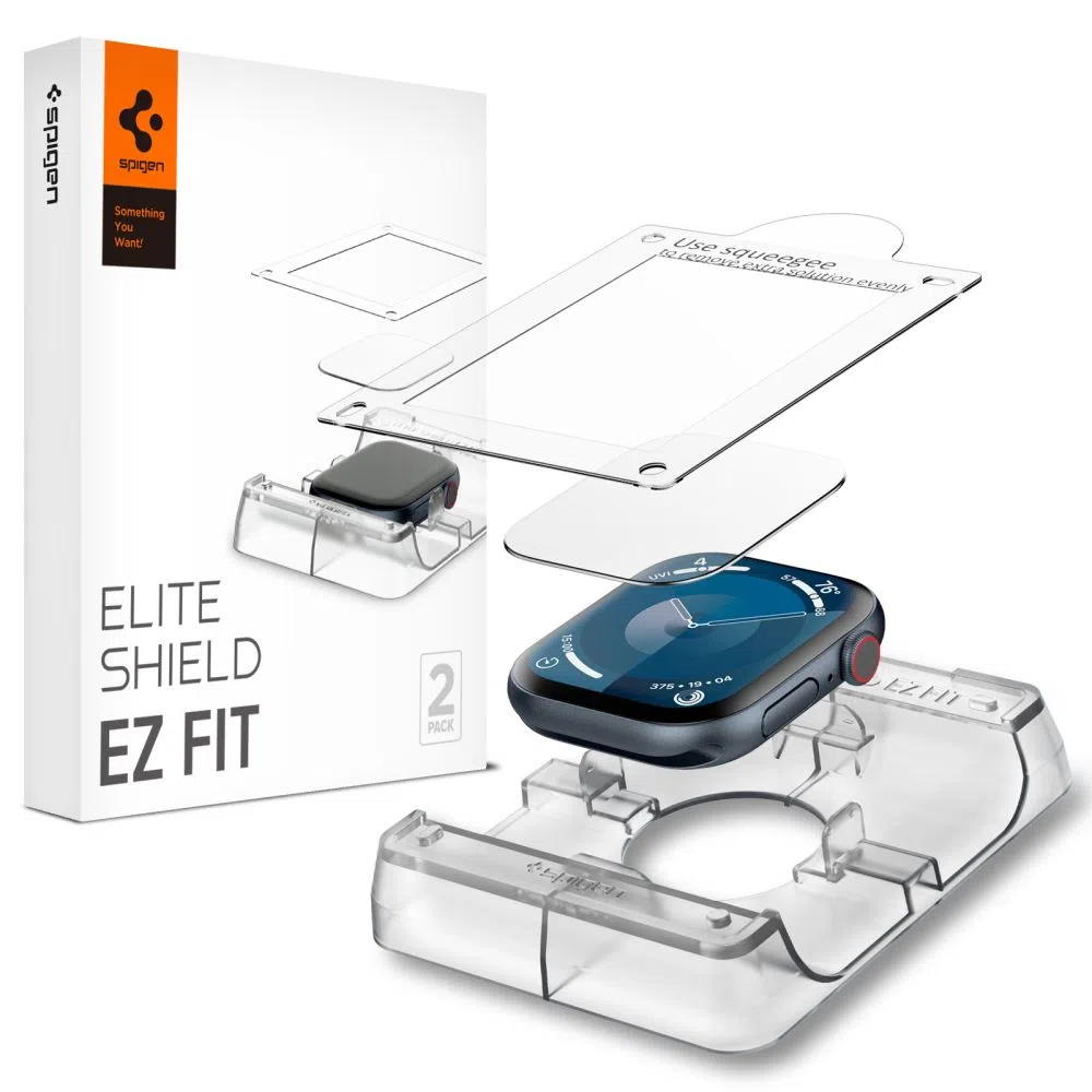 Pellicola Protettiva Spigen Elite Shield EZ FIT per Apple Watch Series 10 46mm, Set 2 pezzi, Plastica AFL08579 — 1