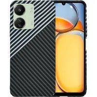 Custodia per Xiaomi Redmi 13C 5G / 13C / Poco C65, Techsuit, Carbonite FiberShell, Nero Grigio — 3