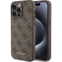 Custodia per Apple iPhone 15 Pro Max, Guess, 4G Metal Gold Logo, Marrone — 3