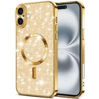 Custodia MagSafe per Apple iPhone 16 Plus, Techsuit, Luxury Glitter, Dorata — 3
