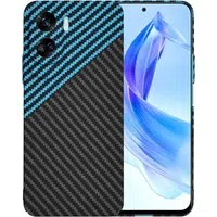 Custodia per Honor 90 Lite, Techsuit, Carbonite FiberShell, Nero Bleu — 3