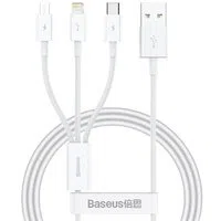Cavo di Ricarica USB-A - Lightning / microUSB / USB-C Baseus 3in1, 100W, 1.5m, Bianco P10377705213-00 — 3