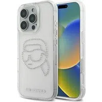 Custodia per Apple iPhone 16 Pro, Karl Lagerfeld, IML Rhinestones Karl's Head, Trasparente — 3