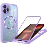 Custodia MagSafe per Apple iPhone 13 Pro, Techsuit, ColorVerse 360, Viola — 3