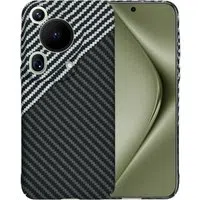 Custodia per Huawei Pura 70 Ultra, Techsuit, Carbonite FiberShell, Nero Grigio — 3