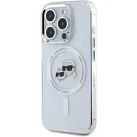 Custodia MagSafe per Apple iPhone 16 Pro Max, Karl Lagerfeld, IML Metal Karl & Choupette's Heads, Bianca — 3