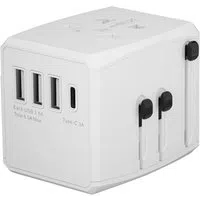 Caricabatterie da Rete Techsuit HHT904-B3 Travel, 30W, 3A, 3 x USB-A - 1 x USB-C, Bianco — 3
