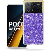 Custodia per Xiaomi Poco X6 Pro, Techsuit, Sparkly Glitter, Viola — 3