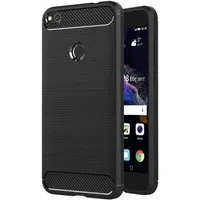 Custodia per Huawei P9 Lite (2017) / P8 Lite (2017), Techsuit, Carbonio, Nera — 3