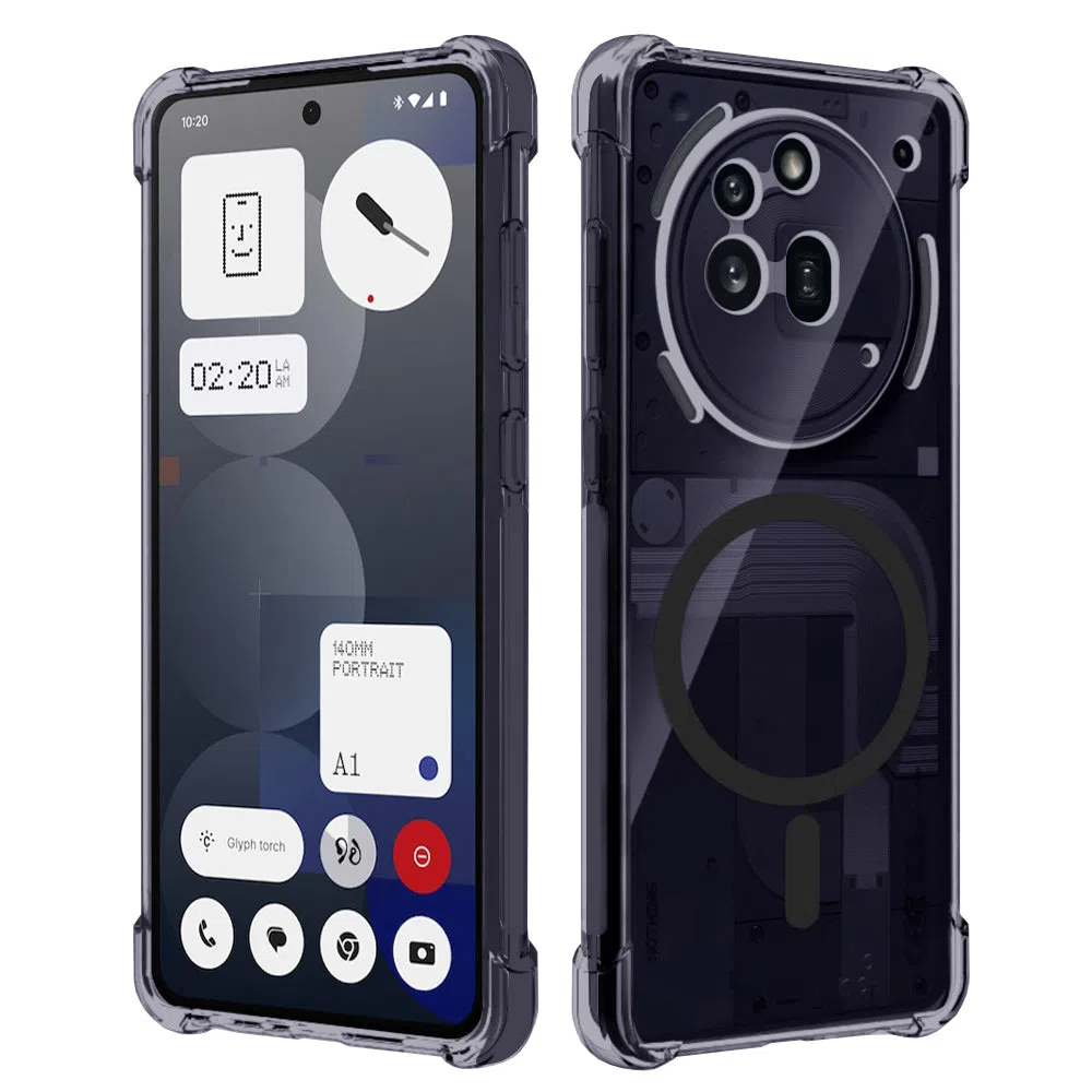 Custodia MagSafe per Nothing Phone (3a) Pro, Techsuit, Shockproof Clear, Fumo — 2