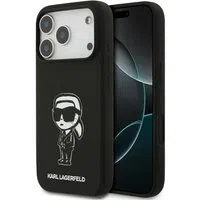 Custodia per Apple iPhone 17 Pro, Karl Lagerfeld, Sketch and Logo Karl, Nera — 3