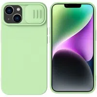 Custodia MagSafe per Apple iPhone 15 Plus, Nillkin, CamShield Silky, Verde Chiaro — 3