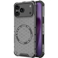 Custodia MagSafe per Apple iPhone 17 Pro, Techsuit, HoneyComb Shield, Nera — 3