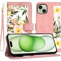 Custodia per Apple iPhone 15 Plus, Techsuit, FlipCraft, Rosa — 3