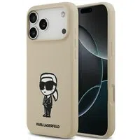 Custodia per Apple iPhone 17 Pro Max, Karl Lagerfeld, Sketch and Logo Karl, Marrone — 3