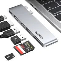 Hub USB-C UGREEN CM380 (80856) per Apple MacBook Pro / Air Series, 2 x USB-A 3.0 - 1 x USB-C - 1 x HDMI - 1 x SD - 1 x microSD — 3